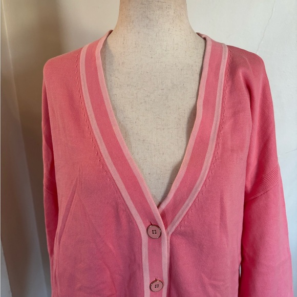 Talbots Girlfriend V-neck Cardigan in Pink - Picture 3 of 5